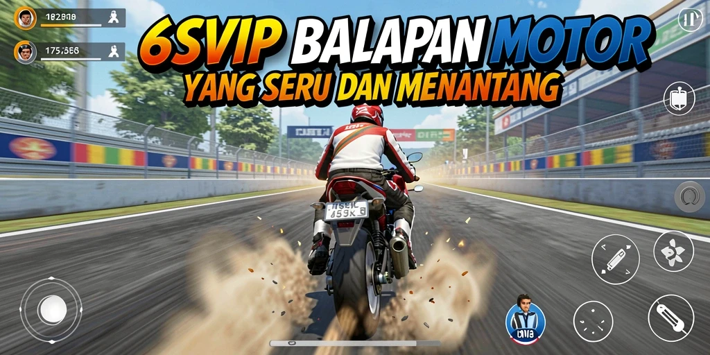 Gameplay mendebarkan di balapan motor 6SVIP.