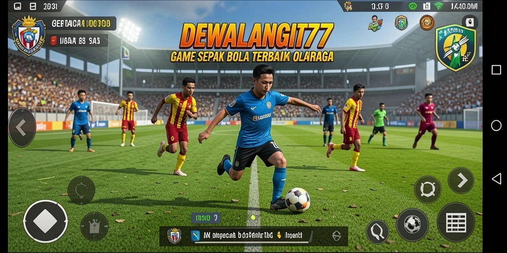 Tangkapan layar DEWALANGIT77 menampilkan aksi pertandingan sepak bola yang mendebarkan.