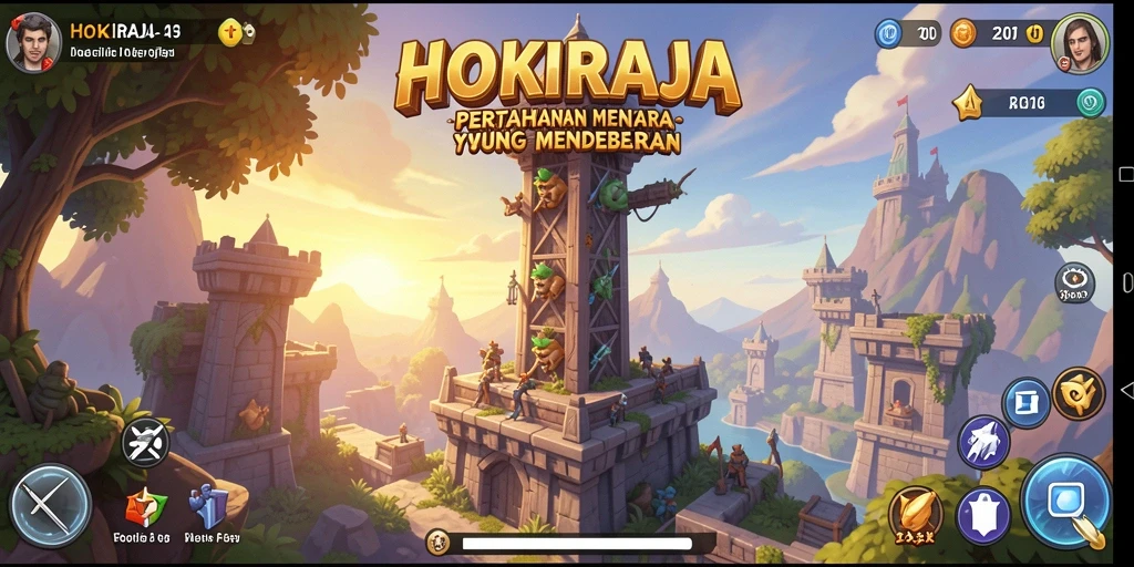 Tampilan menarik dari gameplay HOKIRAJA dalam genre Tower Defense.