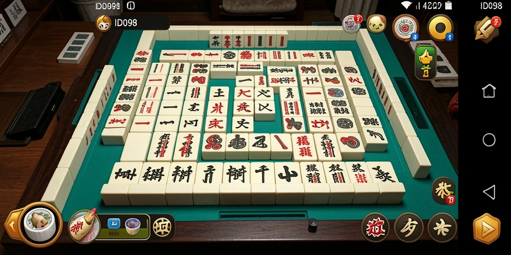 Tampilan gameplay Mahjong yang menantang di ID098.