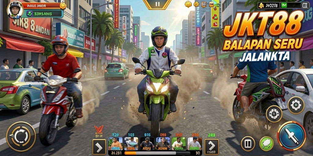 Gameplay JKT88 yang memukau di jalanan Jakarta.