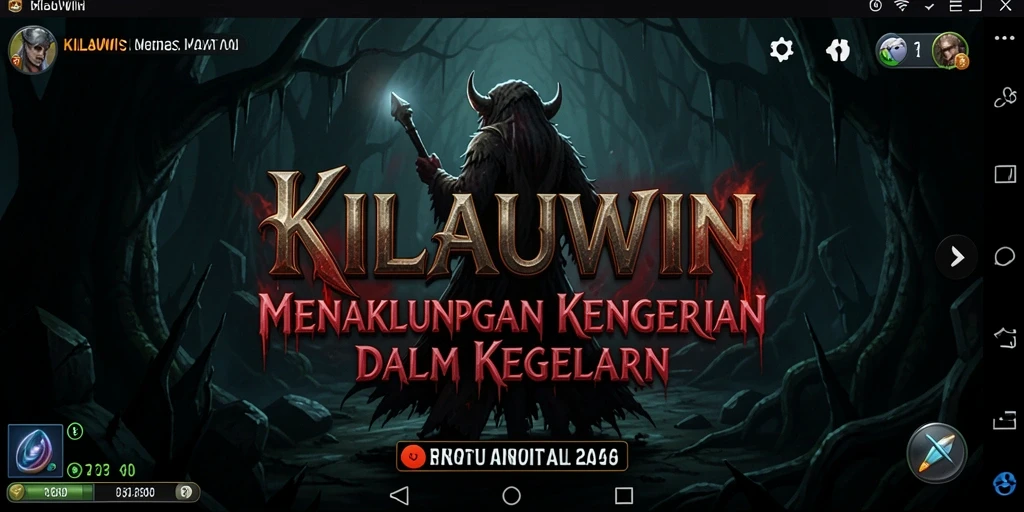 Screenshot menunjukkan atmosfer menakutkan dalam gameplay KILAUWIN.