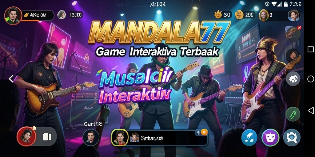 Screenshot gameplay MANDALA77 yang penuh warna dan interaktif.