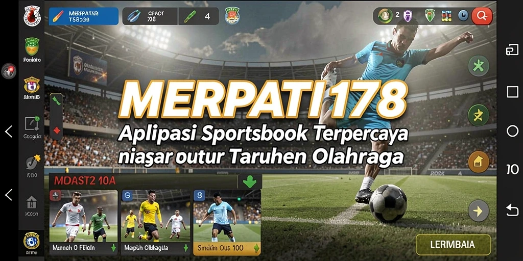 Tampilan antarmuka pengguna MERPATI178 dengan fitur taruhan olahraga.