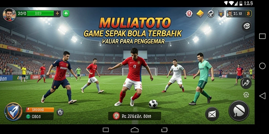 Tampilan mendebarkan dari aksi sepak bola di lapangan.