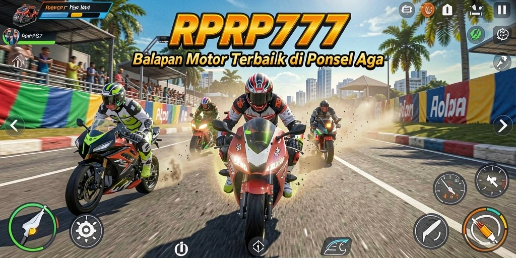 Tampilan gameplay menegangkan dari balapan motor di RPRP777.