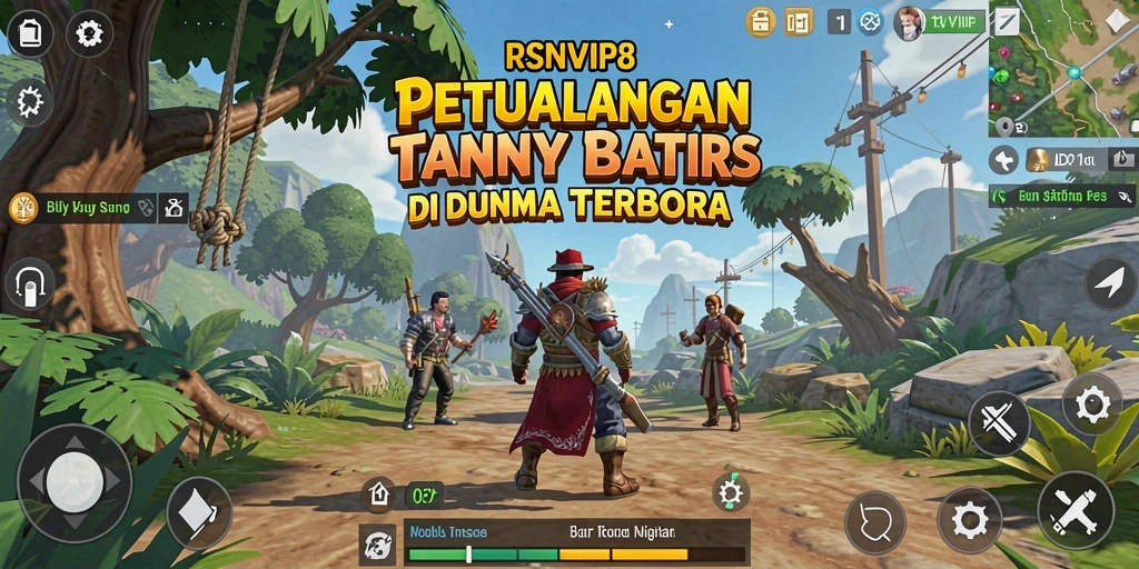 Screenshot gameplay RSNVIP8 menampilkan petualangan mendebarkan di dunia terbuka.
