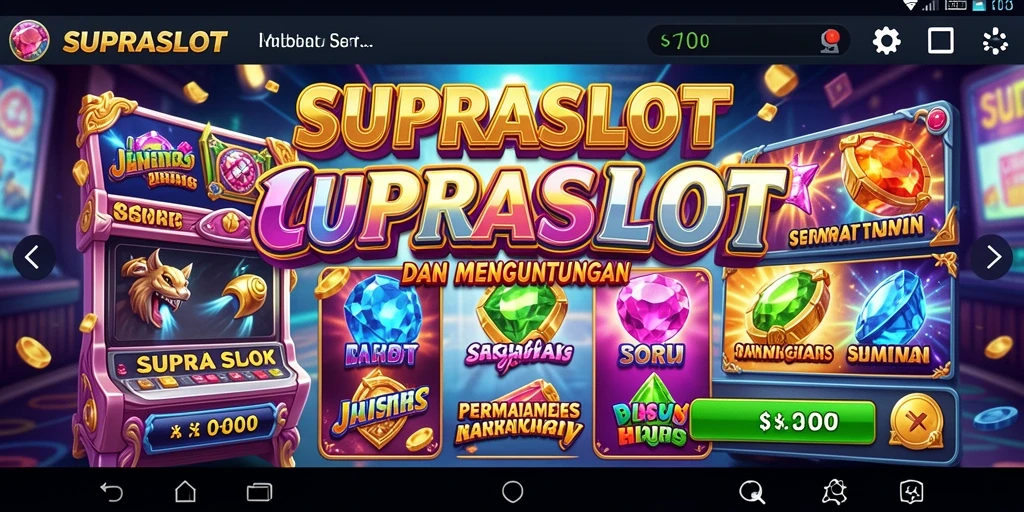 Screenshot gameplay SUPRASLOT menampilkan simbol Slot yang menarik dan fitur bonus.
